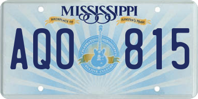 MS license plate AQO815