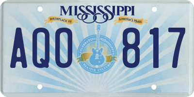 MS license plate AQO817