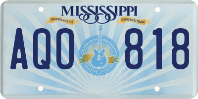 MS license plate AQO818