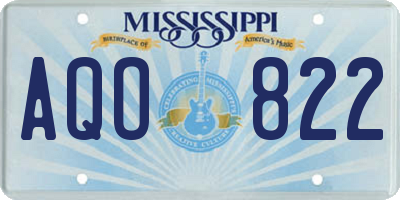 MS license plate AQO822