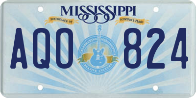 MS license plate AQO824