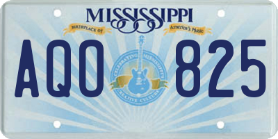 MS license plate AQO825