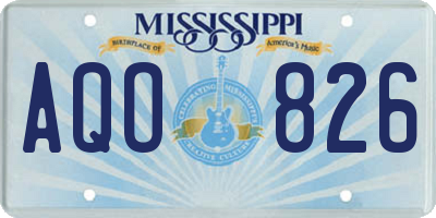 MS license plate AQO826