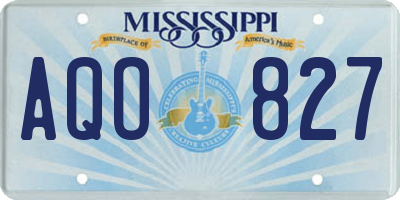 MS license plate AQO827