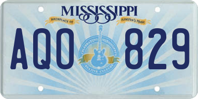 MS license plate AQO829