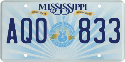 MS license plate AQO833
