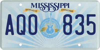 MS license plate AQO835