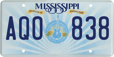 MS license plate AQO838