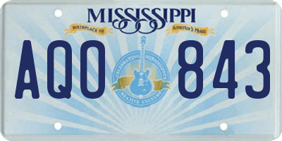 MS license plate AQO843