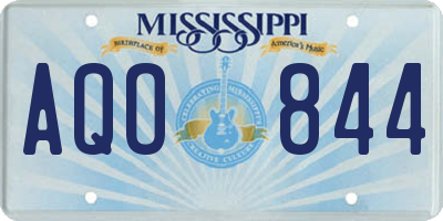 MS license plate AQO844