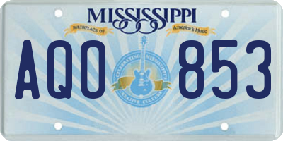 MS license plate AQO853