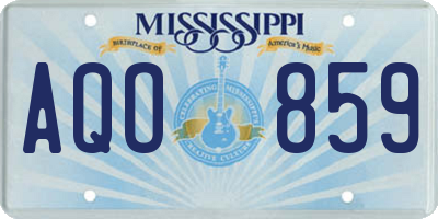 MS license plate AQO859