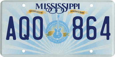 MS license plate AQO864