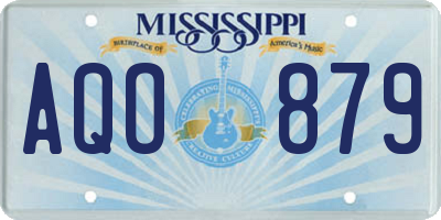 MS license plate AQO879