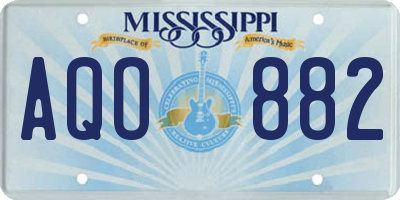 MS license plate AQO882
