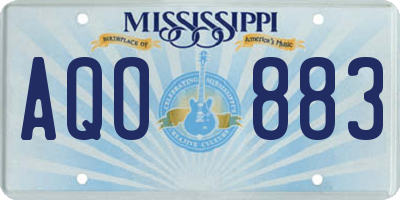 MS license plate AQO883