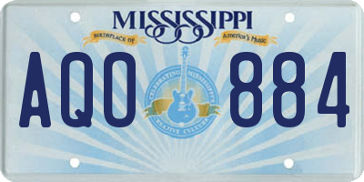 MS license plate AQO884