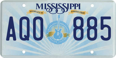 MS license plate AQO885