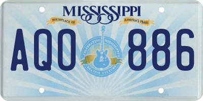 MS license plate AQO886