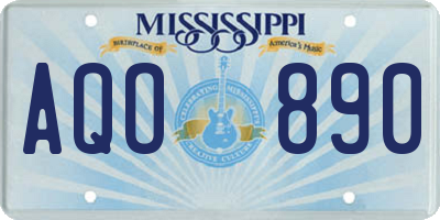 MS license plate AQO890