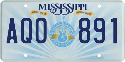 MS license plate AQO891