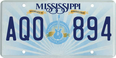 MS license plate AQO894