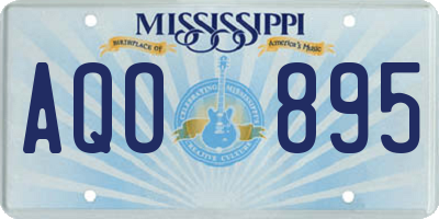 MS license plate AQO895
