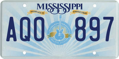 MS license plate AQO897