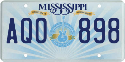 MS license plate AQO898