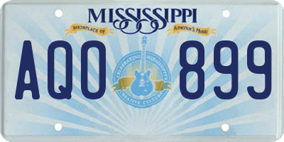 MS license plate AQO899