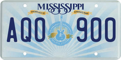 MS license plate AQO900