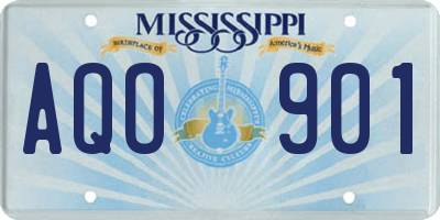 MS license plate AQO901