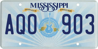 MS license plate AQO903