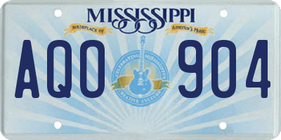 MS license plate AQO904