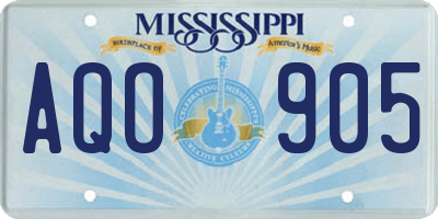 MS license plate AQO905