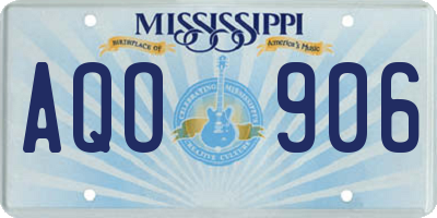 MS license plate AQO906