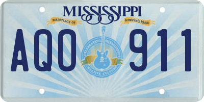 MS license plate AQO911