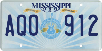 MS license plate AQO912