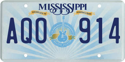 MS license plate AQO914