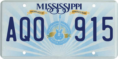 MS license plate AQO915
