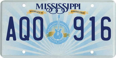 MS license plate AQO916
