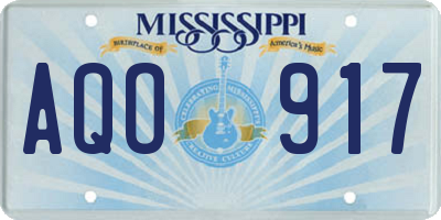 MS license plate AQO917