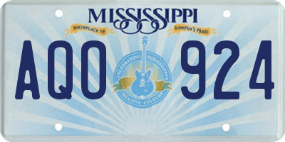 MS license plate AQO924