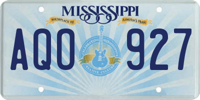 MS license plate AQO927