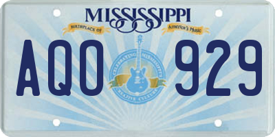 MS license plate AQO929