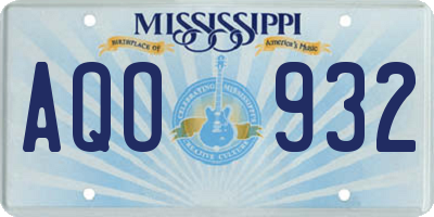 MS license plate AQO932