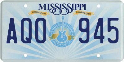 MS license plate AQO945