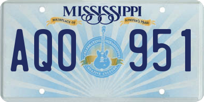 MS license plate AQO951