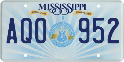 MS license plate AQO952