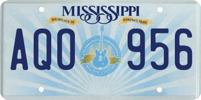MS license plate AQO956